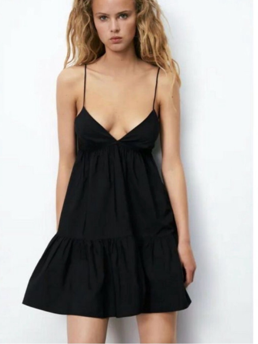 Zara Black Strappy Mini Dress - Black, xs